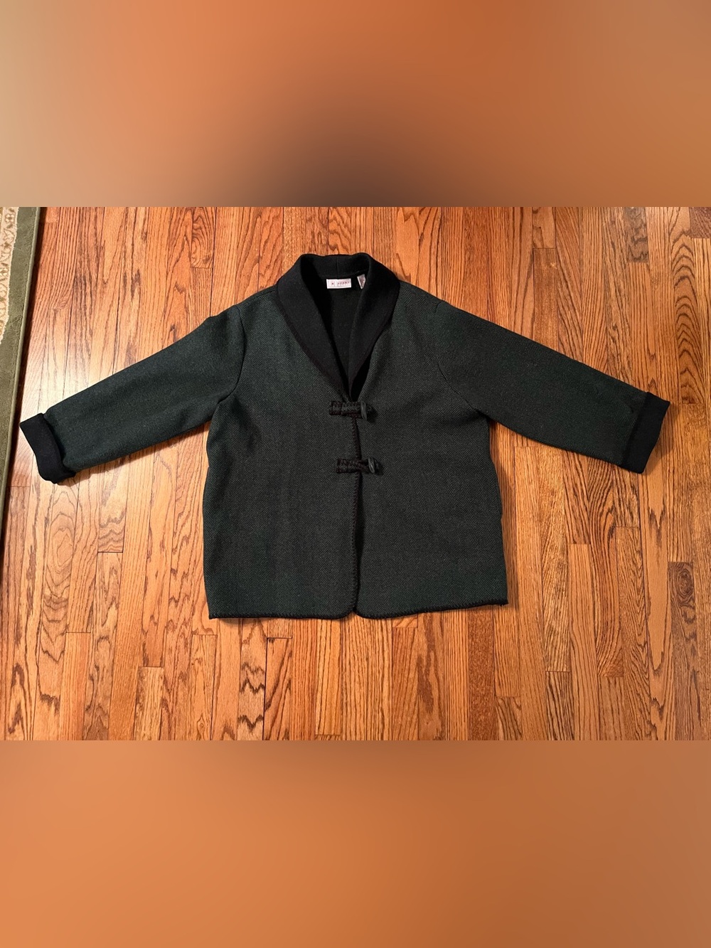 Women’s 2x Wool Blend Coat Green & Black